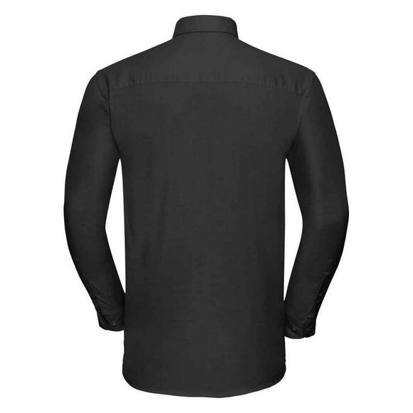 Russell Collection Mens Oxford Easy-Care Long-Sleeved Formal Shirt / Black